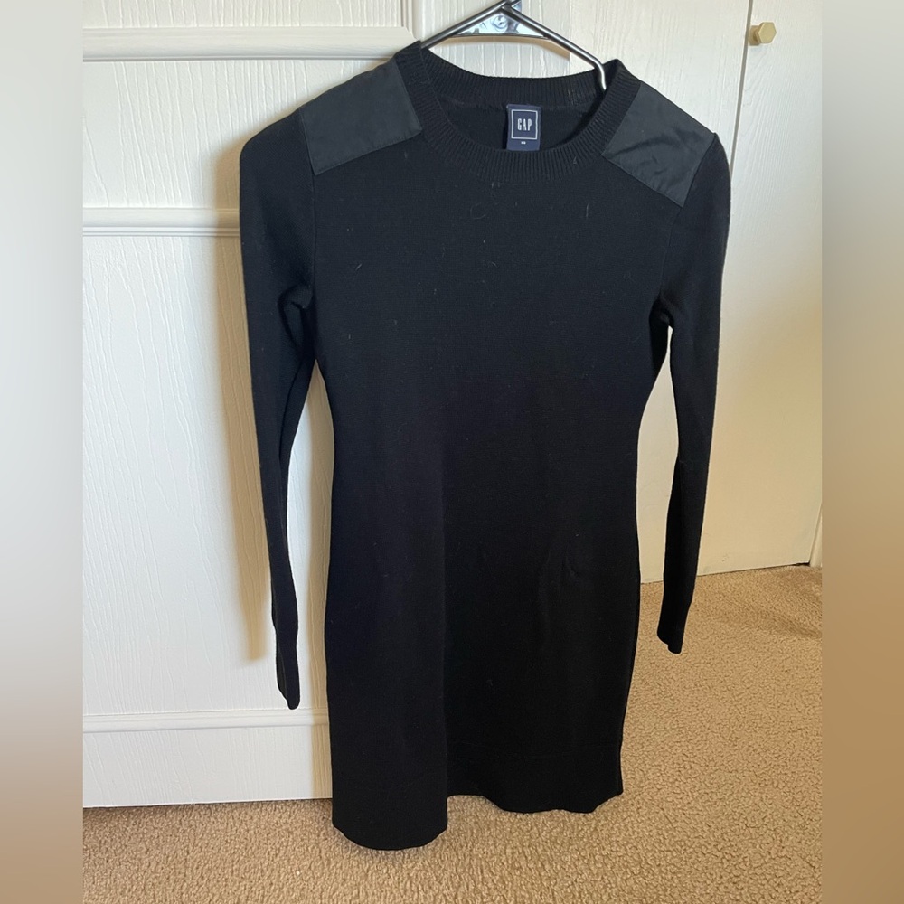 GAP Black Knit Sweater Mini Dress